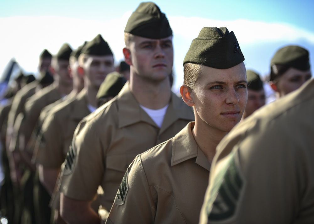 Nimitz Sailors And Marines Man The Rails