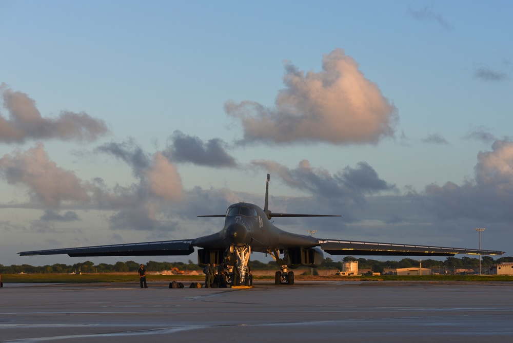 U.S. Air Force bombers take off from Andersen AFB