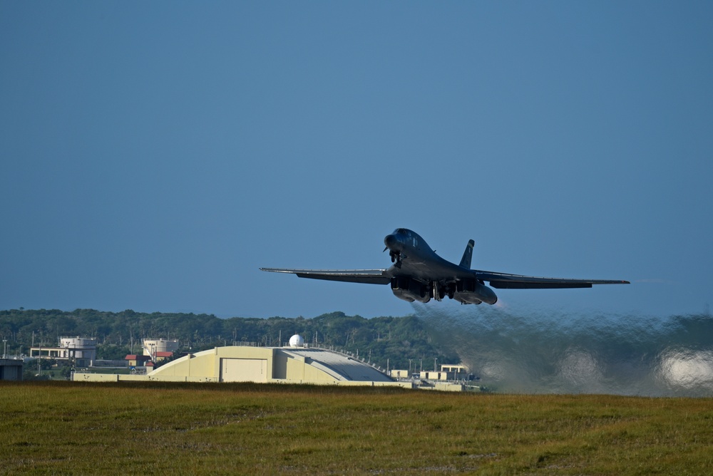 U.S. Air Force bombers take off from Andersen AFB