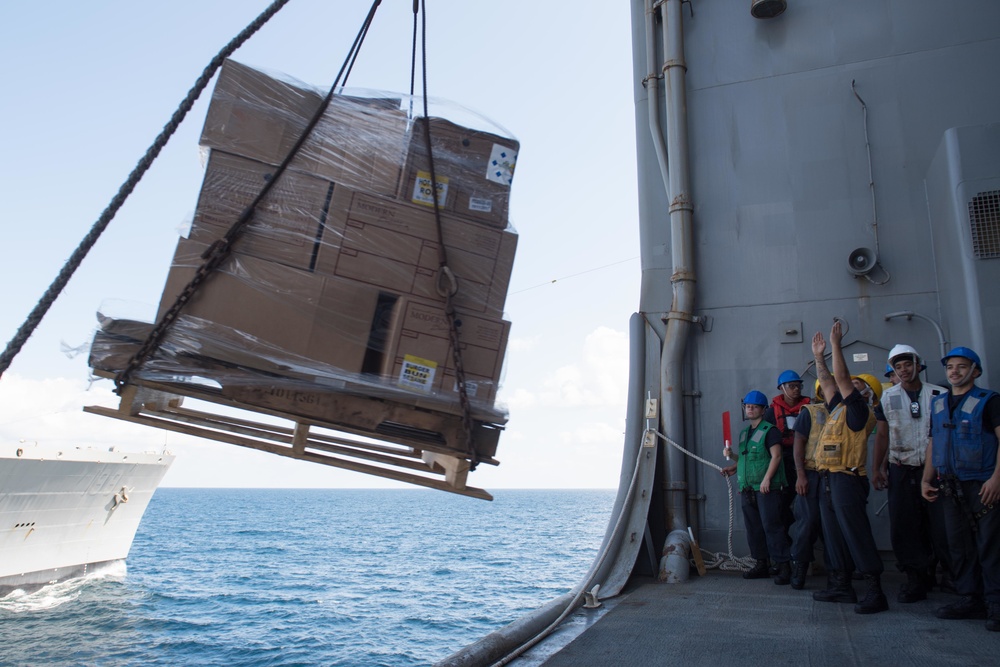 USS Pearl Harbor conducts a replenishment-at-sea