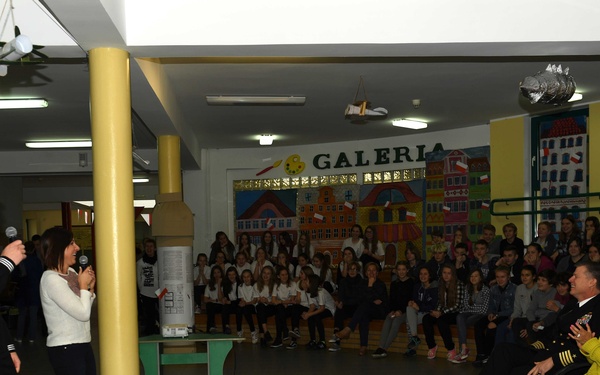 NSF Redzikowo Sailors visit a local school in Slupsk, Poland
