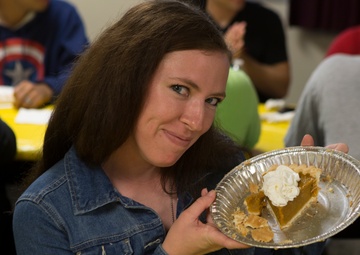 Headquarters and Support Battalion Leadership hosts Thanksgiving in the Barracks, MCIPAC-MCB Commanding General, Brig. Gen. Rock Jr. takes part