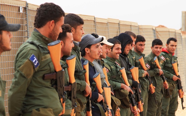 Members of the Raqqah Internal Security Force's Quick Reaction Force conduct marksmenship training