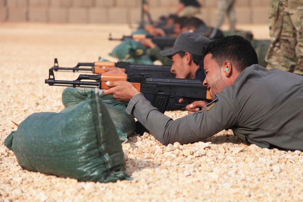 Members of the Raqqah Internal Security Force's Quick Reaction Force conduct marksmenship training