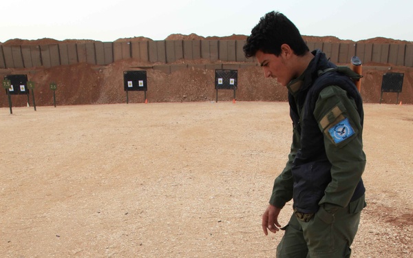 Members of the Raqqah Internal Security Force's Quick Reaction Force conduct marksmenship training