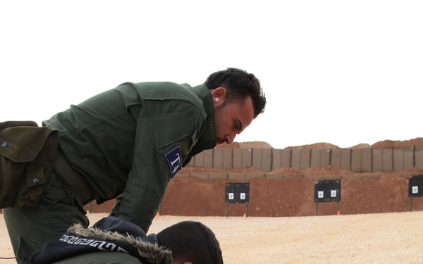 Members of the Raqqah Internal Security Force's Quick Reaction Force conduct marksmenship training