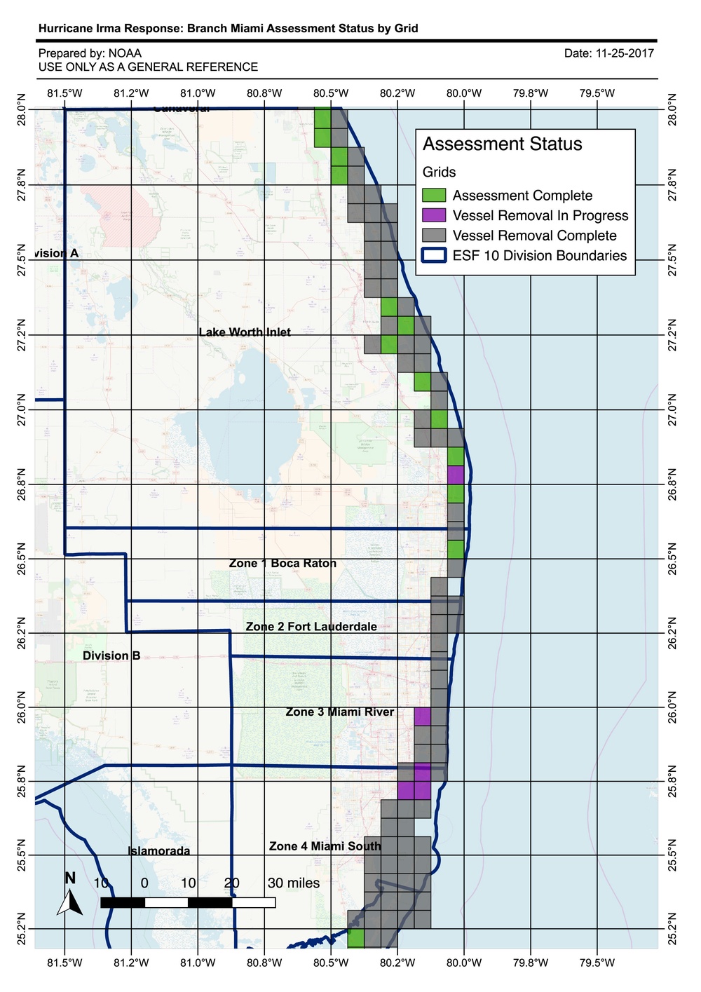 NOAA chart - Miami - Nov. 25