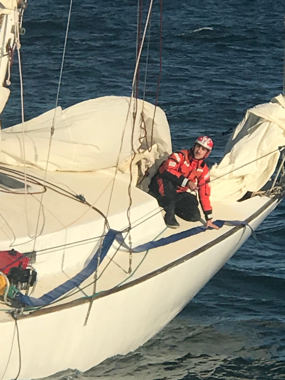 Coast Guard assists man aboard sailboat taking on water off Hatteras Island, NC