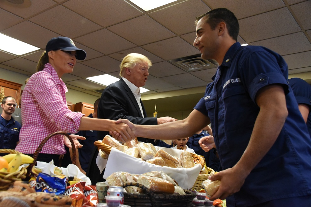 President Donald Trump and first lady Melania Trump visit Coast Guard Station Lake Worth Inlet