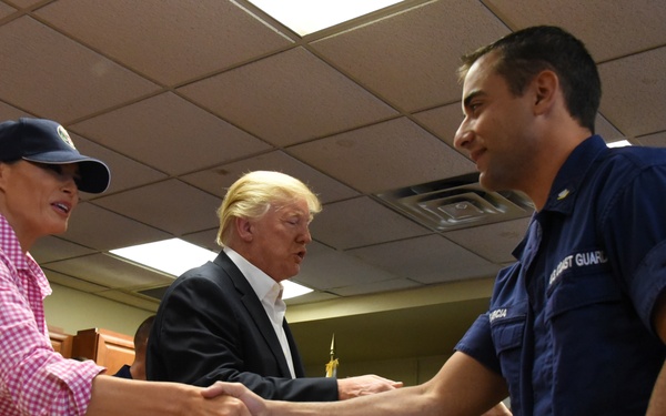 President Donald Trump and first lady Melania Trump visit Coast Guard Station Lake Worth Inlet