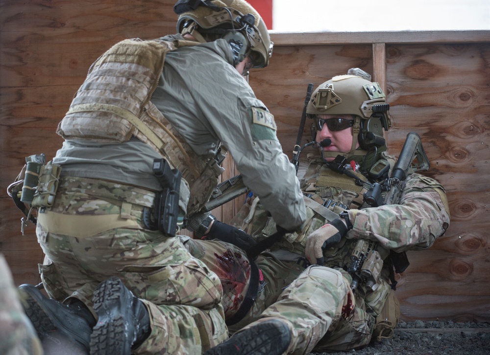 Alaska Air National Guard and Alaska Army National Guard cooperate for mass-casualty training exercise at JBER