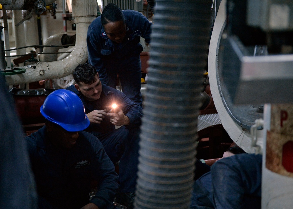 Sailors test the integrity of Boilers