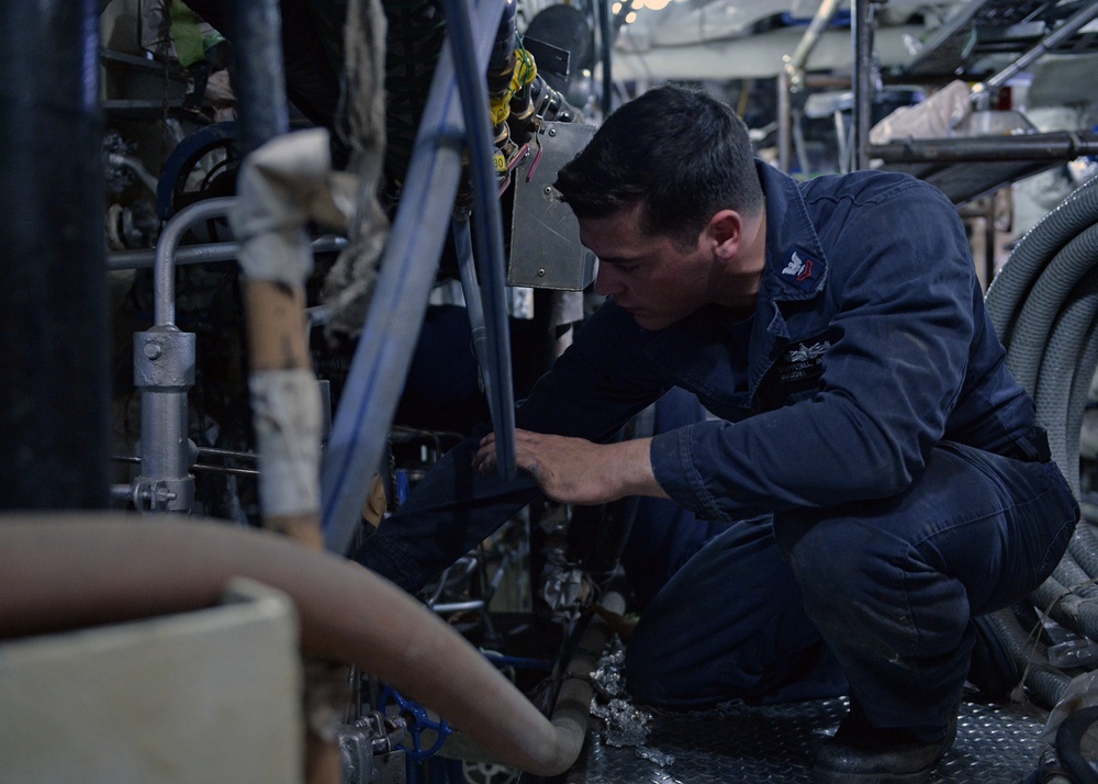 Sailors test the integrity of Boilers