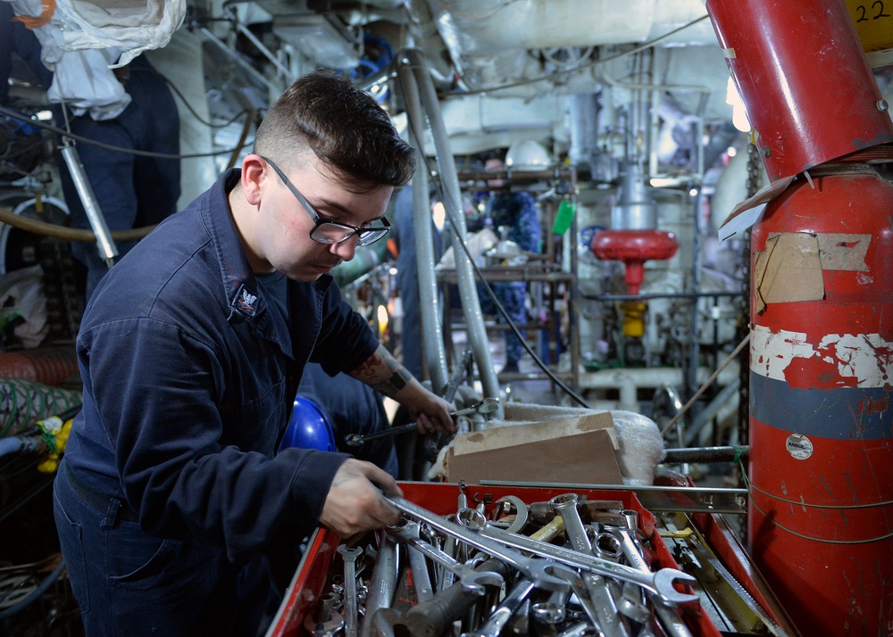 Sailors test the integrity of Boilers