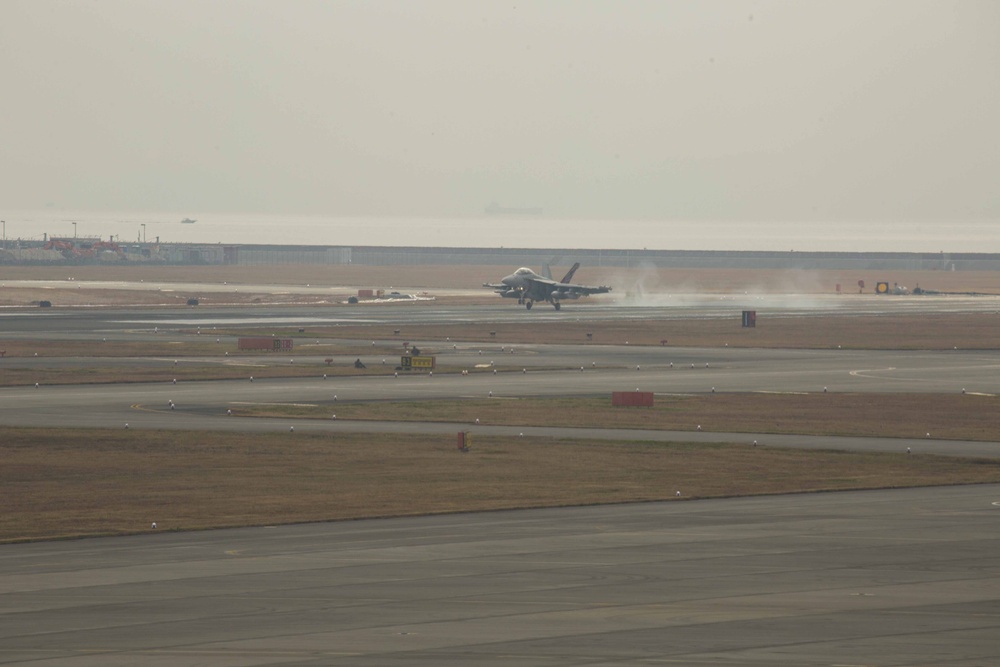 MCAS Iwakuni welcomes the first jet squadrons from Carrier Air Wing Five