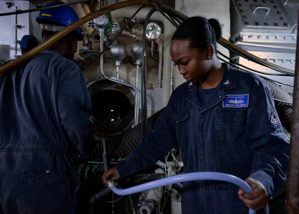 Sailors test the integrity of Boilers