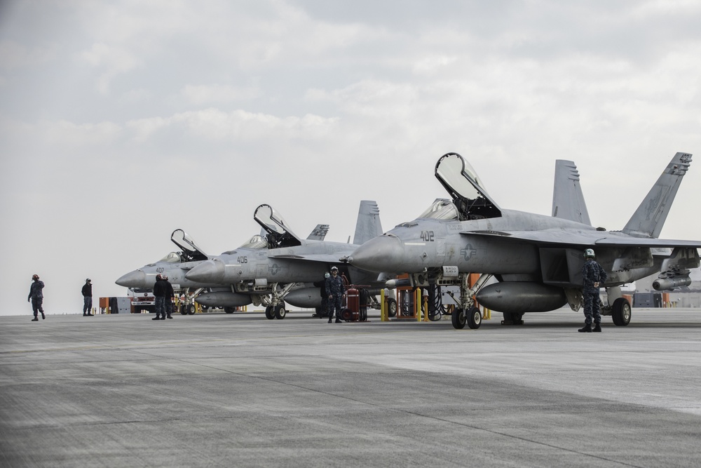 MCAS Iwakuni welcomes the first jet squadrons from Carrier Air Wing Five