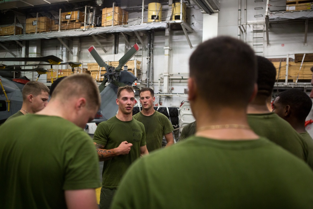 BSRF 17.2 Marines and Royal British Marines PT aboard HMS Ocean
