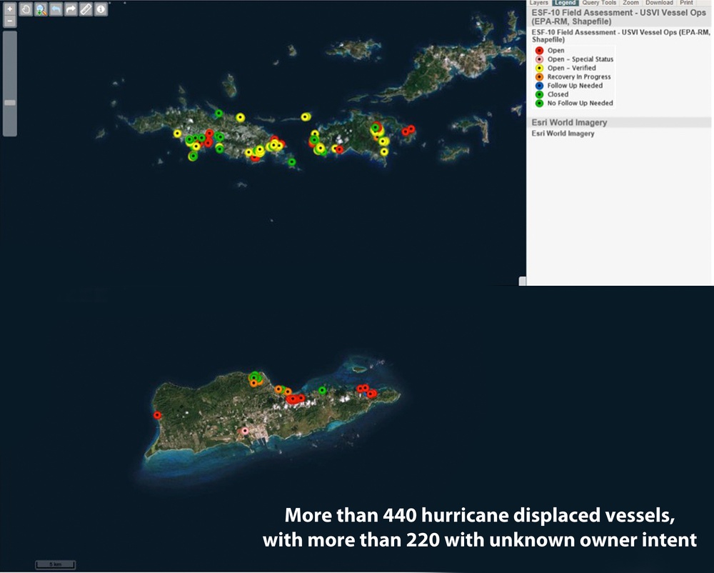 A screen shot from the NOAA ERMA program