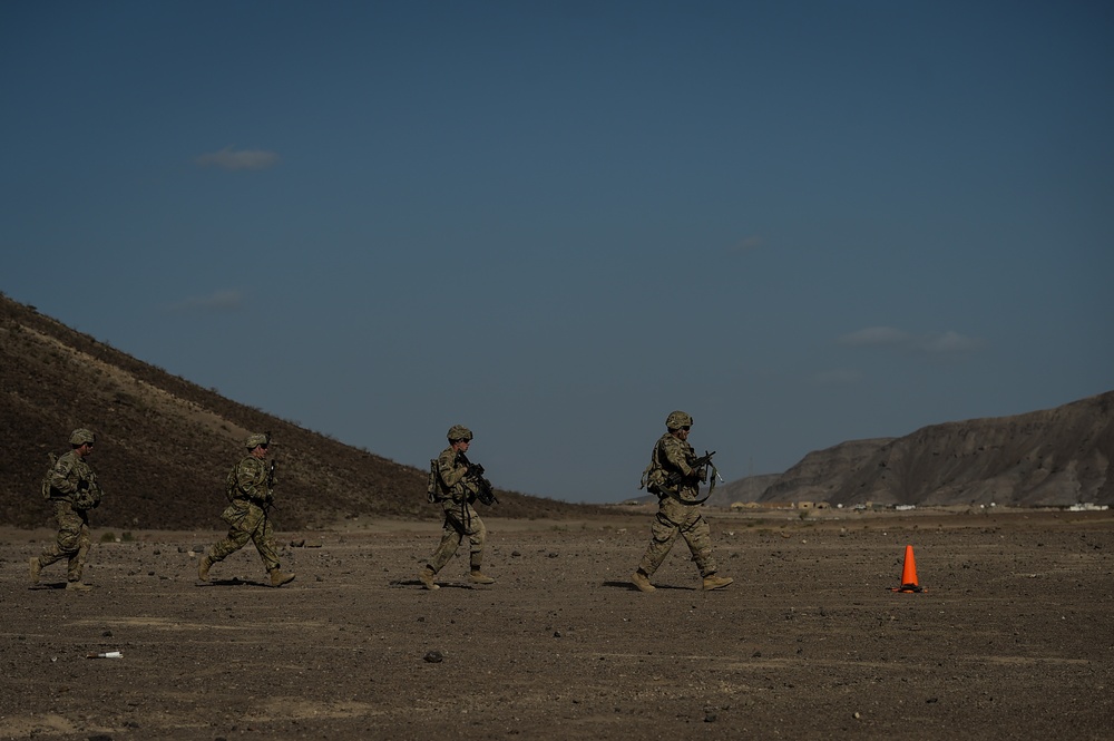 EARF team conducts team stress shoot and support by fire exercises
