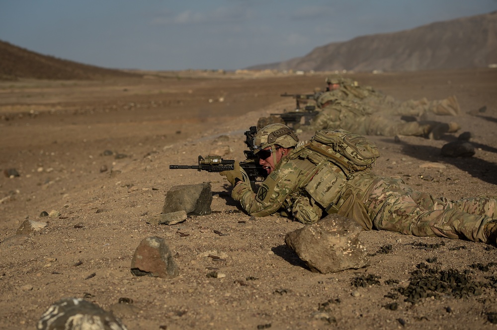 EARF team conducts team stress shoot and support by fire exercises