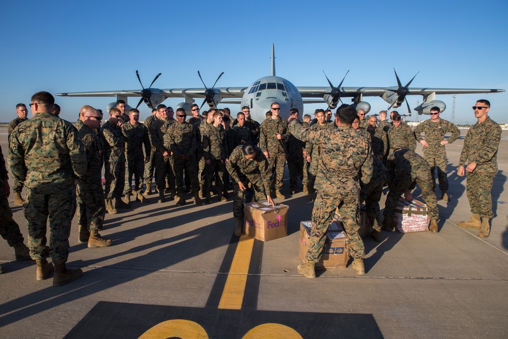 Marines recieve care packages