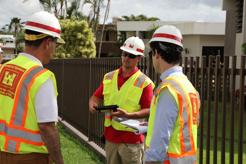 U.S. Army Corps of Engineers employee Kurt Caldwell explains work being performed on Puerto Rico's Power Grid