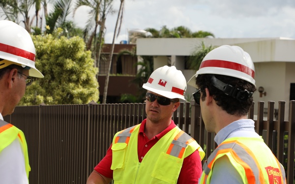 U.S. Army Corps of Engineers employee Kurt Caldwell explains work being performed on Puerto Rico's Power Grid