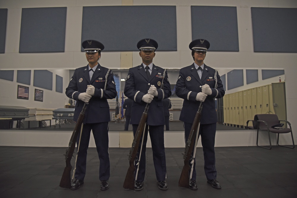 Taking a step outside of their AFSC: Honor Guard NCO in charge