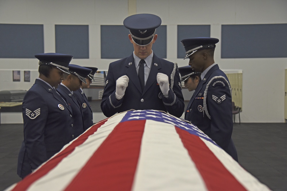 Taking a step outside of their AFSC: Honor Guard NCO in charge