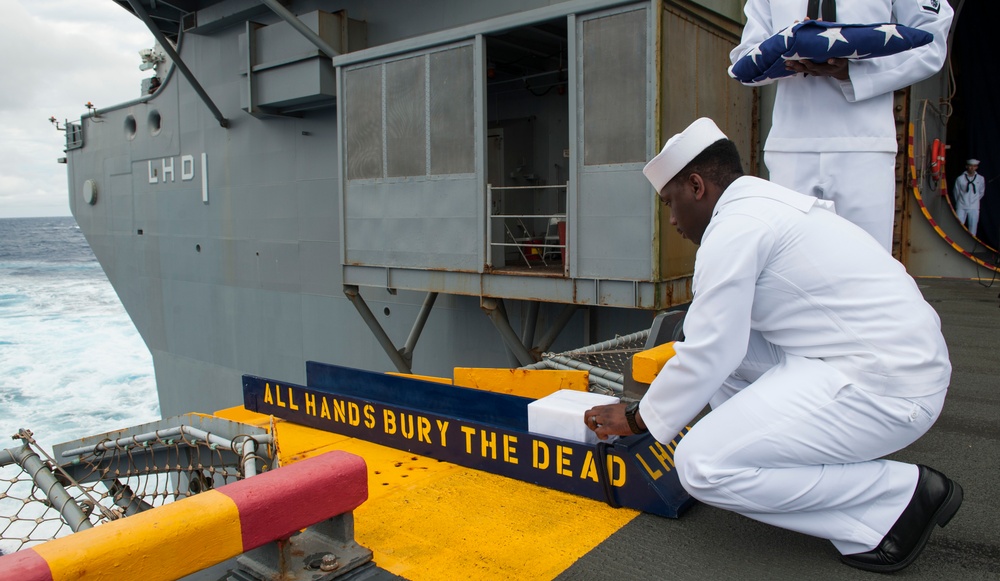 USS Wasp burial-at-sea