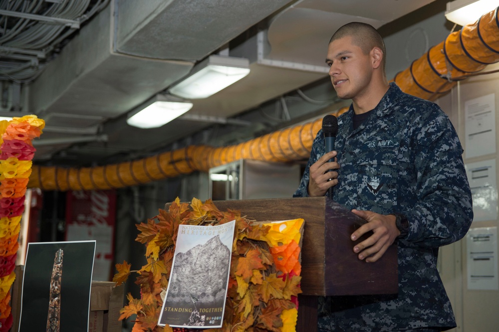 USS Bonhomme Richard (LHD 6) Celebrate National American Indian and Native Alaskan Heritage