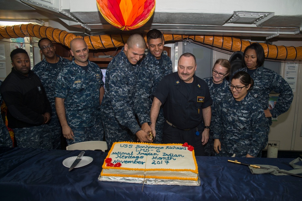 USS Bonhomme Richard (LHD 6) Celebrate National American Indian and Native Alaskan Heritage