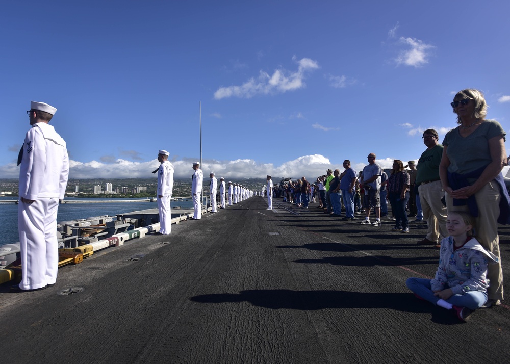 Nimitz Sailors Man the Rails