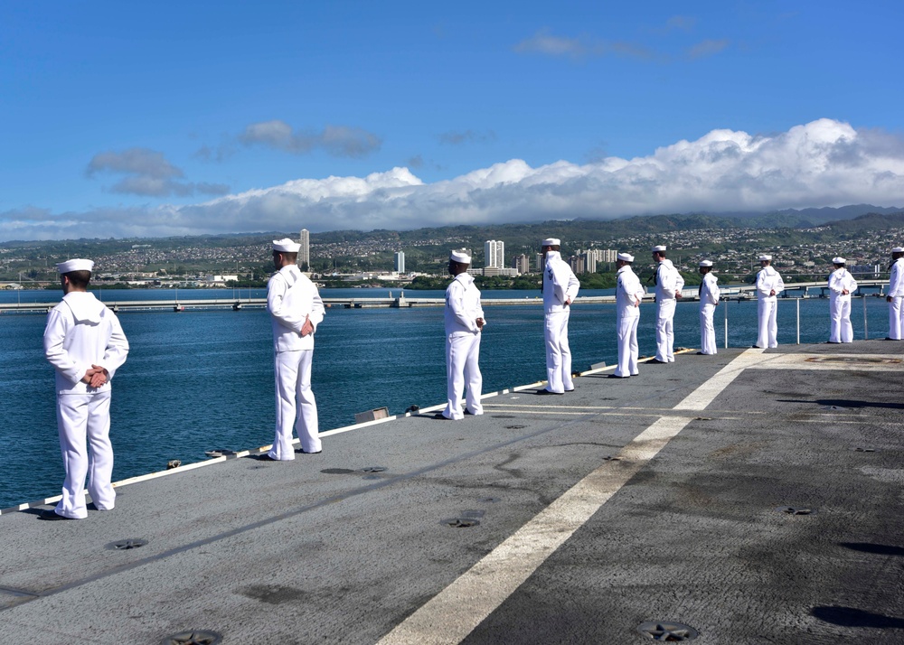 Nimitz Sailors Man the Rails