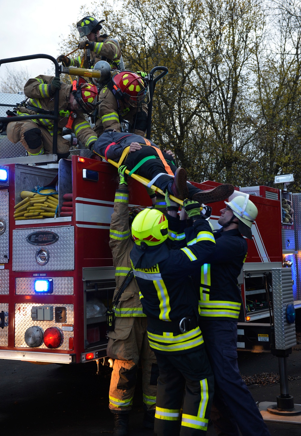Spangdahlem Fire Trains with Local Emergency Personnel