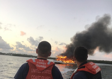 Coast Guard, partner agencies respond to vessel fire in Tarpon Basin near Key Largo