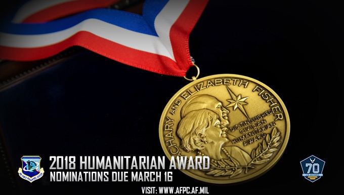 Nomination window open for 2018 Zachary, Elizabeth Fisher Distinguished Civilian Humanitarian Award