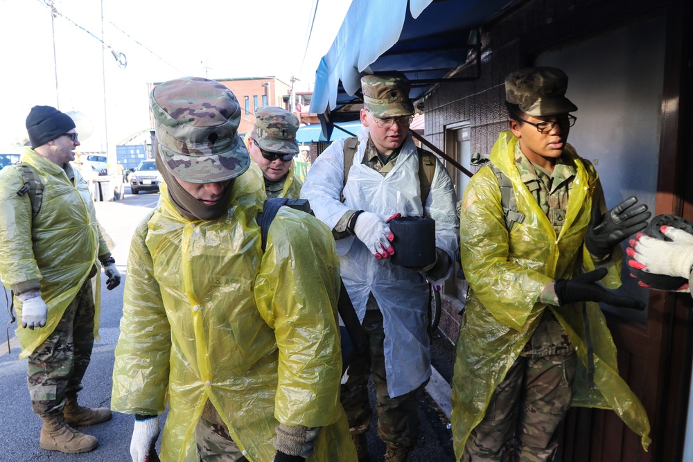 2ID Soldiers deliver charcoal briquettes families in Dongducheon, South Korea