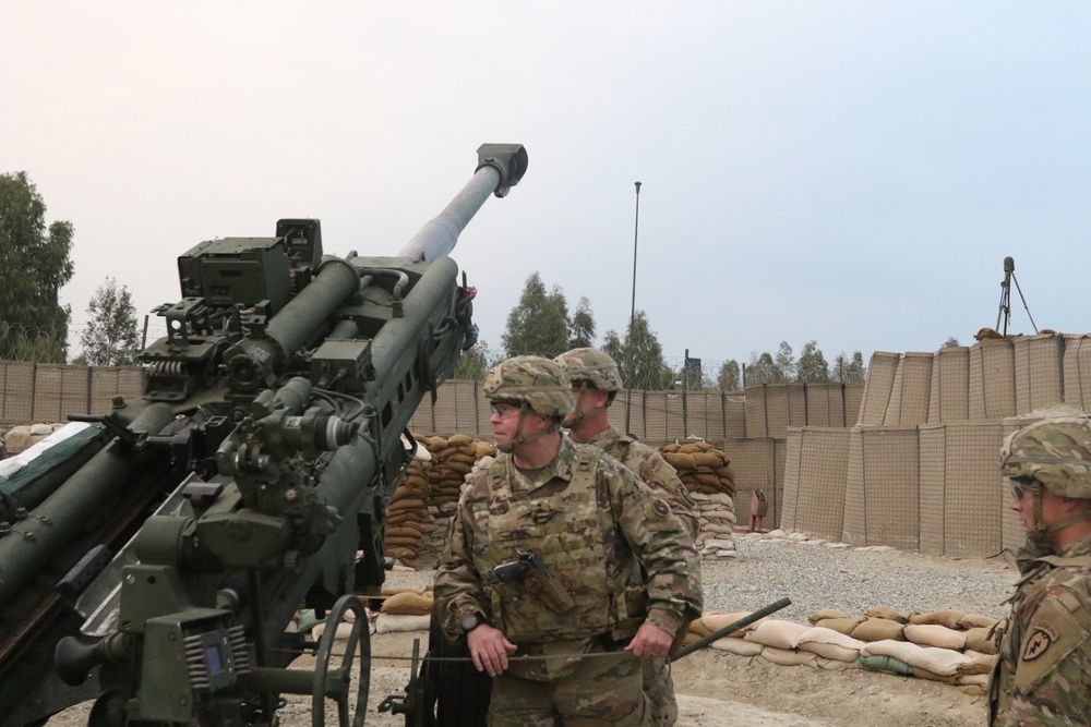 MG Mark O'Neill fires the M777