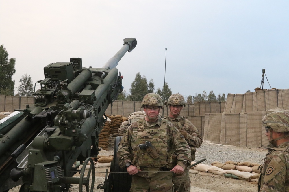 MG Mark O'Neill fires the M777