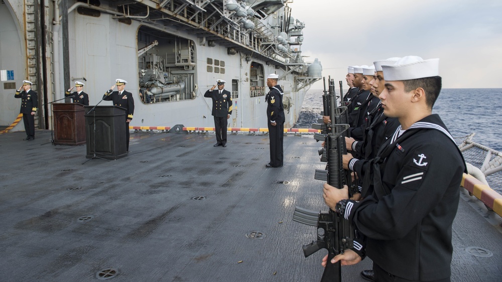 USS Iwo Jima (LHD 7) Performs a burial-at-sea ceremony