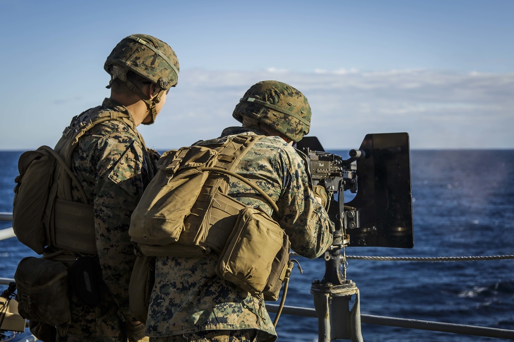 Navy-Marine Corps Team Conducts Live Fire Drill at Sea