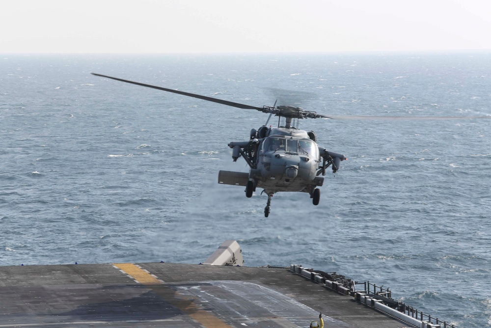 15th MEU's Maritime Raid Force conducts fast-rope drill aboard USS America (LHA 6)