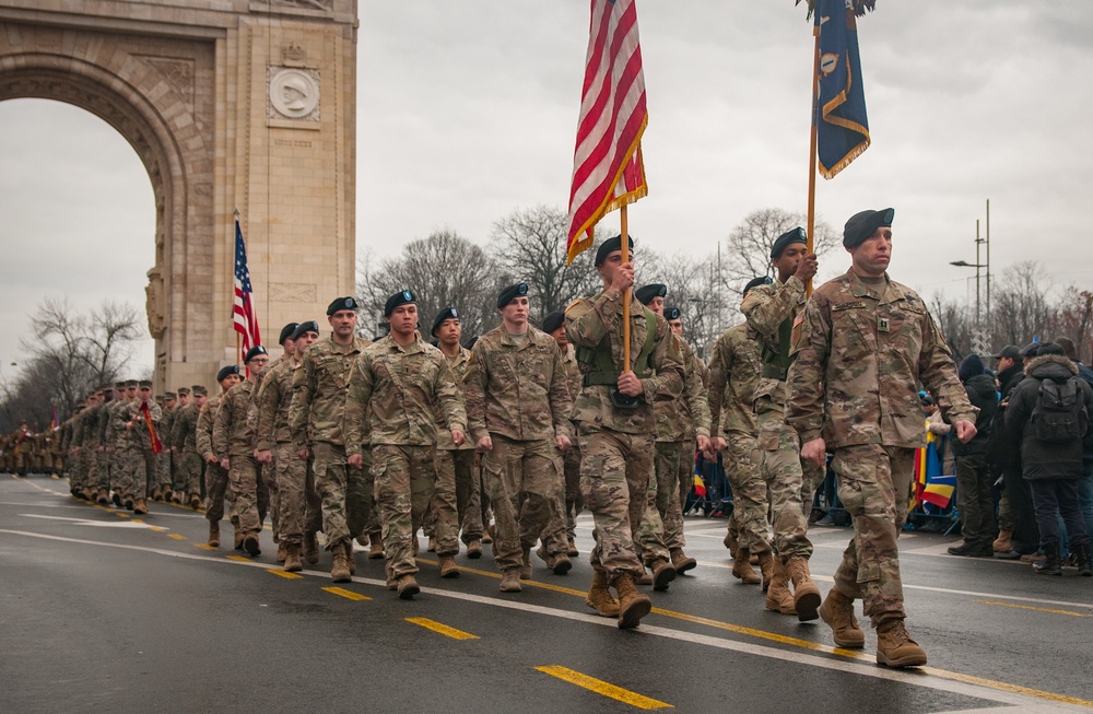 U.S. Soldiers March in Romania's National Day Parade