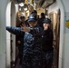 Sailors participate in egress training.