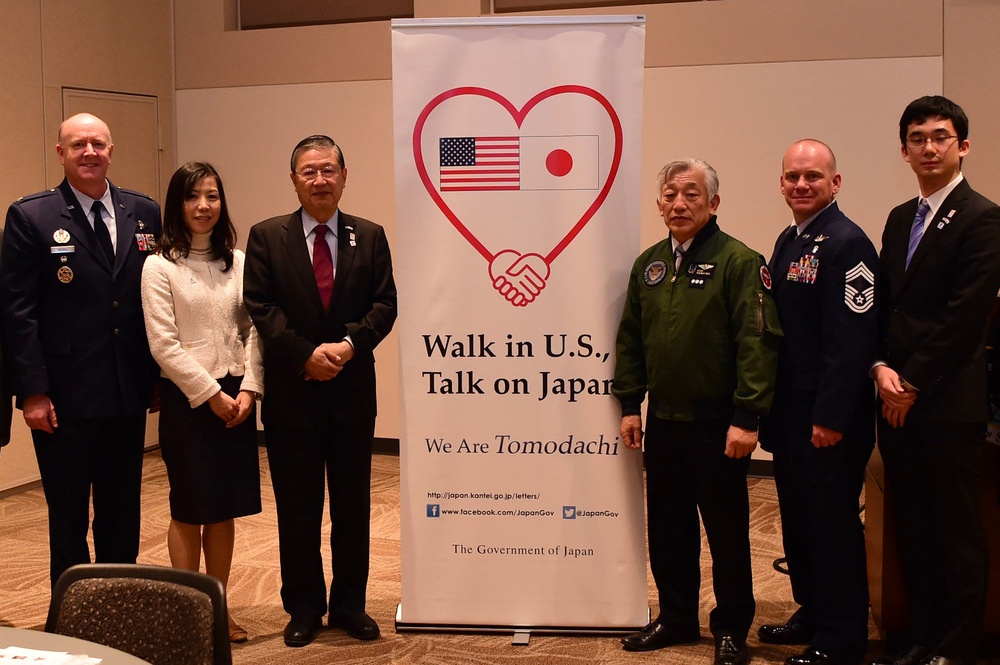 Japanese delegates share with Buckley Airmen