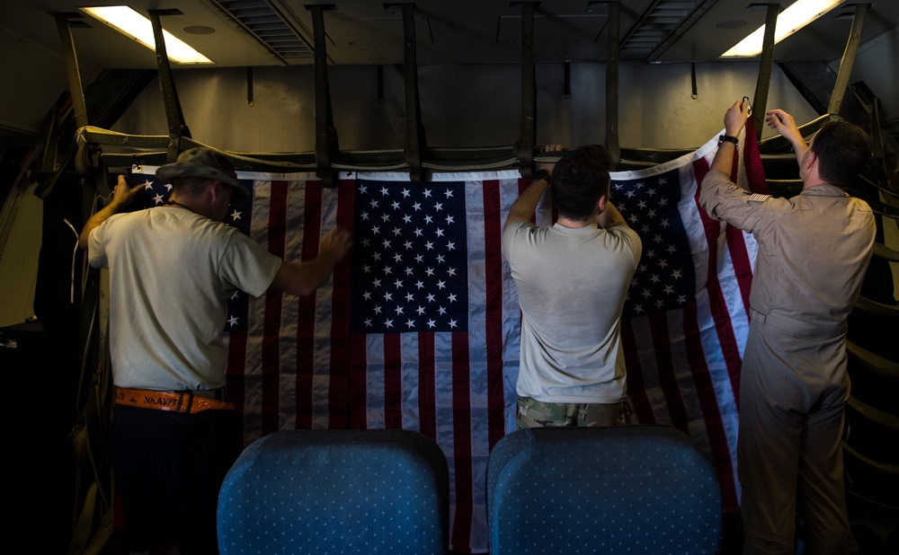 908th Expeditionary Air Refueling Squadron supports F-22 Raptors conducting airstrikes in Iraq and Syria