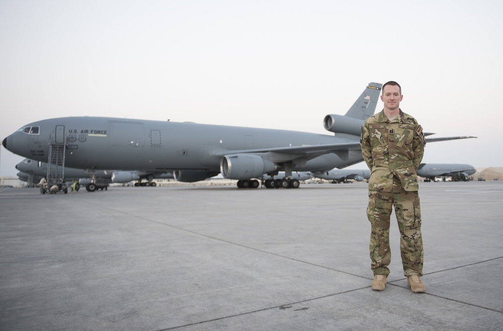 908th Expeditionary Air Refueling Squadron supports E-3 AWACS and A-10 Warthogs conducting airstrikes in Iraq and Syria