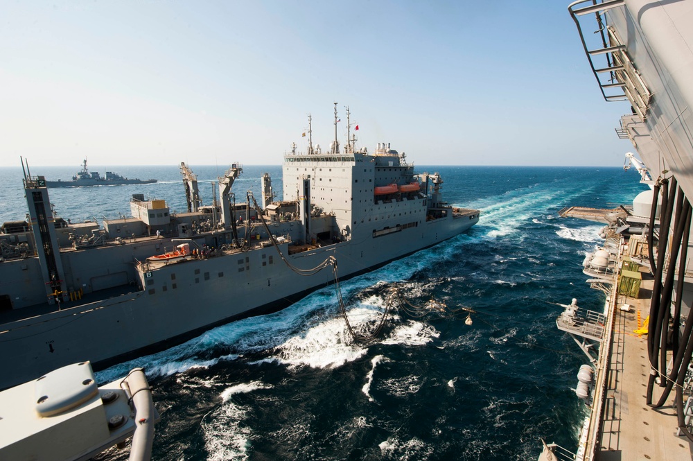 Vertical replenishment to the USS America